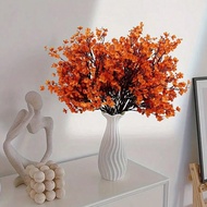 4pcs Orange Artificial Flowers Faux Gypsophila Bouquet Home DIY Decoration Fake Plastic Silk Flowers