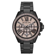 Authentic Michael Kors Women's Wren Chronograph Crystal Pave Dial Black Case Watch MK5879 Jam Tangan