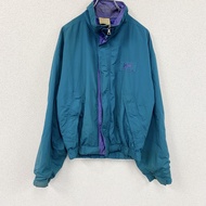 Helly Hansen 全拉鍊尼龍夾克，綠松石藍色，L 碼，古著。