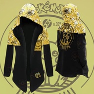 Pikachu Big Hooded Jacket Concealed Button Fleece Coat Pokémon Cloak Winter Jacket Woman Winter Coat