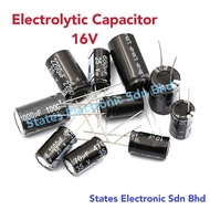 16V Electrolytic Capacitor 1uF - 10,000uF