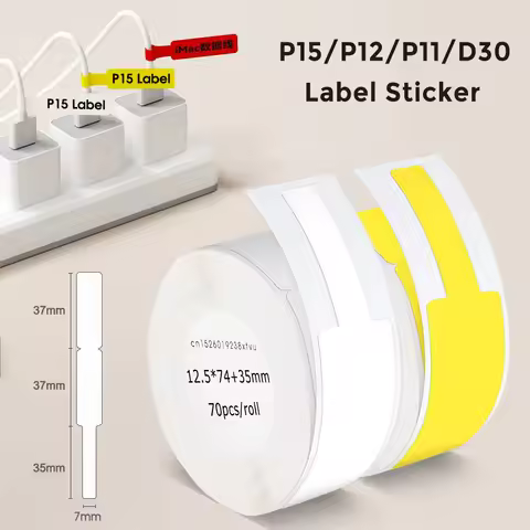 1pcs P15 Printer Self-Adhesive Sticker Wire D30 Cable Label Tape Paper Compatible for D30 Marklife P