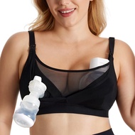 Mesh Support Pumping Bra Hands Free Suitable for 36C-44G, HF018 Comfortable Plus Size Pumping and Nu