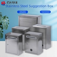 CHINK Mailbox, Waterproof Stainless Steel Letter Box,  3 Sizes with Locks Ballot Box Outdoor