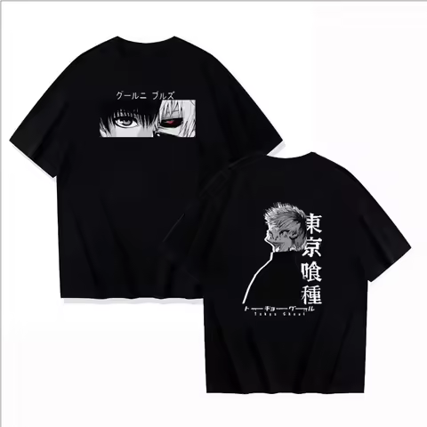 Anime Tokyo Ghoul Ken Kaneki Manga Printed Tshirt Women and Men Casual Loose Fashion Oversize O-Neck