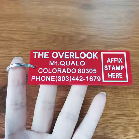 Classic Horror Movie Overlook Hotel Keychain Room 237 Key Kob Plastic Red Duplex Printing