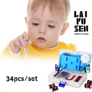 34Pcs/Set Science Scientific Engineering Circuit Science Magnet Educational Toys