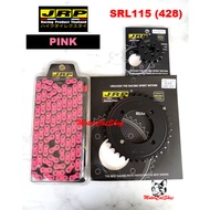 Rantai JRP (PINK) Sprocket JRP (BLACK 428) Set Yamaha SRL115-Fi JRP Thailand