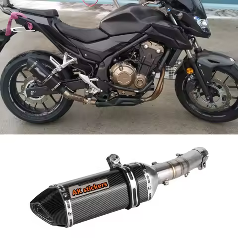 CBR500 Exhaust Laser AK Motorcycle Exhaust Muffler Escape Moto Mid link Pipe Slip on For Honda CBR50