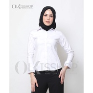 KEMEJA PUTIH POLOS FORMAL WANITA | BAJU KANTOR FORMAL KERJA JUMBO