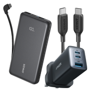 [Bundle] Anker Zolo 10K 22.5W CCC Power Bank + 735 PowerPort III 3-Port 65W PD Charger + PowerLine I
