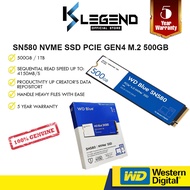 WD BLUE SN580 NVME SSD PCIE GEN4 M.2 500GB/ 1TB