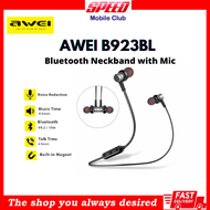 AWEI B923BL Magnetic Wireless Earphones | Sports Bluetooth Headset | Bass Bluetooth Earphone with Microphone