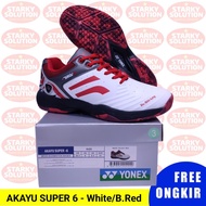 Yonex AKAYU SUPER 6 Badminton Badminton Shoes Original - White/B.Red