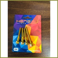 ◹ ☏ ⚽︎ Heng GOLD/CNC SILVER. CRANK GEAR Bolt  set for mio i125/soul i/ gravis/ gear / sporty/soulty