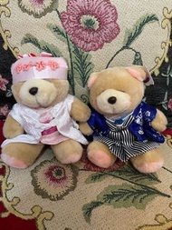 Hallmark Forever Friends 情侶熊熊 日式櫻花伴侶娃娃 玩偶 布偶 收藏 和服熊熊情侶