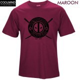 Deadpool Maroon Causal Daily Wear Fashion 100% Cotton T-Shirts