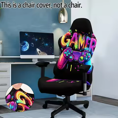 Fashion Print Gaming Seat Cover Backrest Cover Anti Dirty Protector Stretch Sports Computer Chair Co