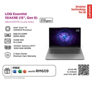 Lenovo Gaming Laptop LOQ AI (I5-12450HX /16GB/512GB/RTX3050 6GB/15.6" FHD 144HZ/OFF HOME 2024/W11/BA