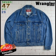 Wrangler®แท้ อก 47 เสื้อยีนส์ เสื้อแจ็คเก็ตยีนส์ ผู้ชาย แรงเลอร์ สียีนส์ เสื้อแขนยาว เนื้อผ้าดี Made in SRI LANKA