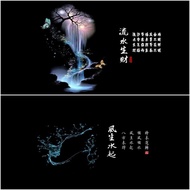 Fish Tank Background HD Wallpaper 3D Three-Dimensional Black Aquarium Wallpaper Landscaping