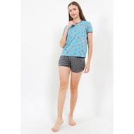 Women's Pajamas Sleepwear Puppy Ladies Sleepwear Blue [S20231204] [247] Short Sleeve Shorts 82309 21