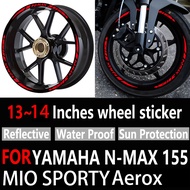 For Yamaha MIO SPORTY Aerox Nmax Mio Sporty Accessories Mio Sporty Aerox Emblem Nmax V2 Motorcycle Wheel Tire Sticker Reflective Rim Stripe Decasl Racing Hub Tape Universal
