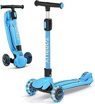 TONBUX Kids Scooter, Light Up 3 Wheel Kick Scooters for Kids 3-12, Folding Scooters with Adjustable