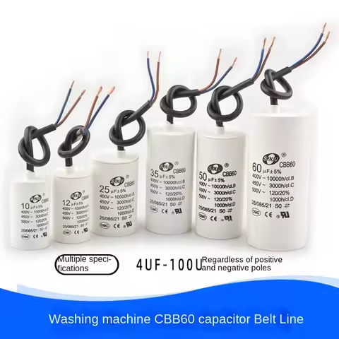 CBB60 washing machine capacitor dehydration spin dryer water pump starting capacitor 4/5/6/8/10/12/2