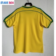1998 Brazil Home Jersey Retro Football Uniform Short-sleeve Men Jersey Tops
