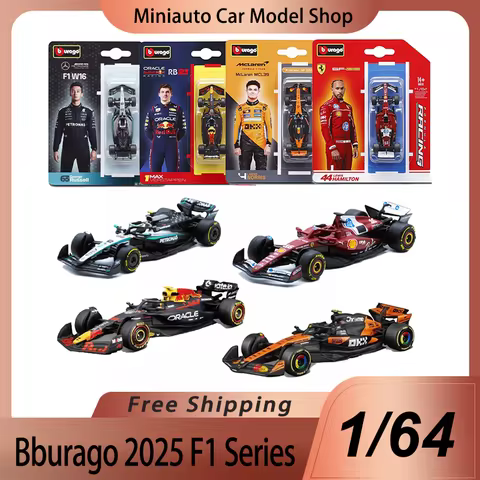New In Stock 2025 F1 Bburago 1:64 Ferrari Sf25 Red Bull Rb21 Amg W16 Mclaren Mcl39 Alloy Miniature D
