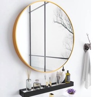 Round Mirror Gold Circle Wall Mirror Vanity Mirror Makeup Mirror Deco Kaca Cermin Bathroom Mirror Ce