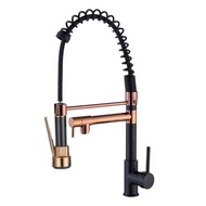 Vòi kéo lò xo nhà bếp màu đen vàng hồng 2 chức năng Vòi phun nước nóng lạnh