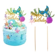 Fishtail Ocean Cake Decoration Set Fishtail Cake Courtesy Ocean Cake Birthday Decoration Accessories