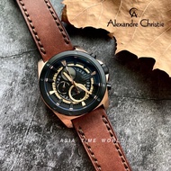 [Original] Alexandre Christie 6594MCLBRBA Chronograph Men Watch Brown Genuine Leather | Official Warranty