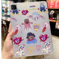 Ốp lưng iPad trong suốt có hình dán động vật Kawaii Ốp lưng phong cách Manga dễ thương, tương thích