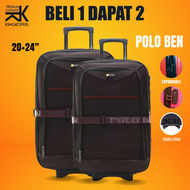 Koper Set 20+24 inch Polo Ben  -  koper kabin - koper bagasi - Tas Travel - koper kain - koper anti 