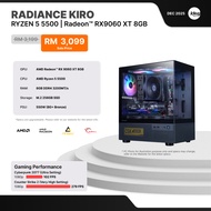 IDEALTECH RADIANCE KIRO AMD PC PACKAGE ( AMD RYZEN 5 / AMD RX 9060 XT 8GB / 8GB RAM / 256GB SSD )