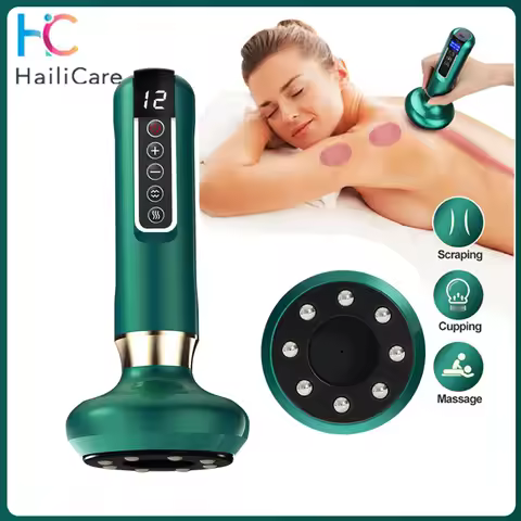 6/12 Gear Electric Cupping Massager Vacuum Suction Cup GuaSha Anti Cellulite Beauty Health Scraping 