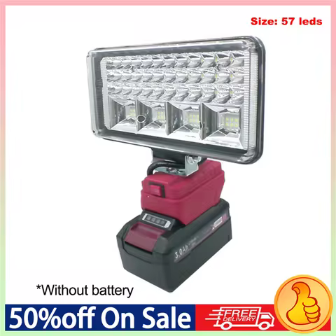 Work Light 57 Leds For Einhell 18V Li-Ion Battery Flashlight Job Site Lighting Car Work Lamp LED Cam