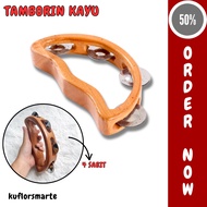 4-Site Wooden Tambourine Musical Instrument Percussion Musical Instrument/