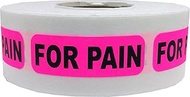 Fluorescent Pink with Black for Pain Stickers, 0.5 x 1.5 Inches in Size, 500 Labels on a Roll