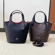 2025 hanna hanna hanna Bucket Bag Classic Presbyopia Portable Genuine Leather Bag Shoulder Crossbody