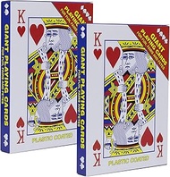 Large Jumbo Giant Playing Card Deck 5x7 Inch Poker Super Big Game Card Set Oversize Bridge Playing Cards Huge Magic Poker for Family Party Fun Suitable for All Ages (5 x 7 Inch-2Pack)