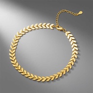 Fashion Wheat Ear Shape Simple Fashion 925 Silver Gold Anklet Airplane Chain Summer Female Anklet