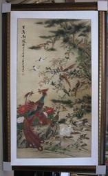 『府城畫廊-手繪國畫』百鳥圖-百鳥朝鳳-88x170-(含框價，可換框)~另有數千張油畫國畫讓您挑選-AC250