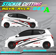 STRIPING VARIASI STICKER CUTTING MOTIF GRAFIS  KEREN TERLARIS BODY SAMPING MOBIL AGYA AYLA  -043