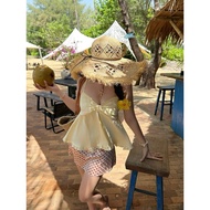 (EXCLUSIVE PHOTO) - Sellie Mini Skirt - Pink-brown polka dot silk short Skirt - Catsy.st