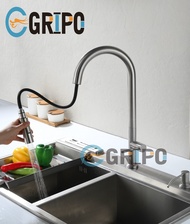 GRIPO High end 304 stainless pull type kitchen faucet single cold
