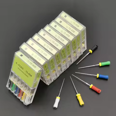 10boxes Dental K Files Hand Use 15-40# Dental K-File 21mm/25mm/31mm files Root Canal Endodontic Inst